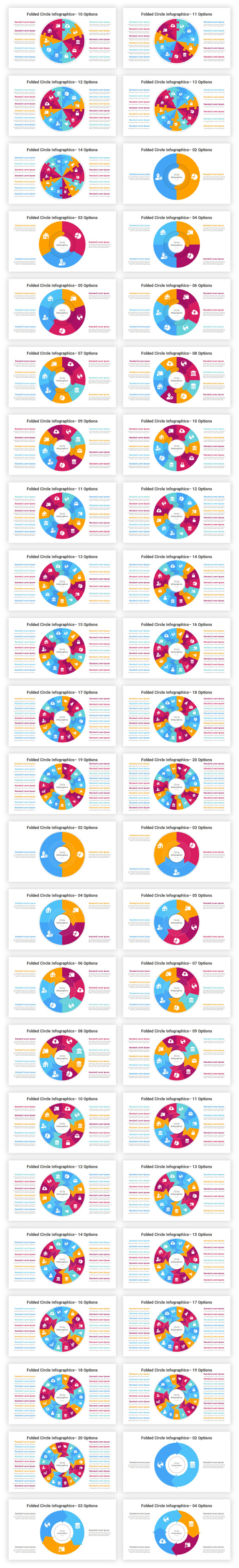 Folded Circle Infographics PowerPoint Diagrams Template - 2