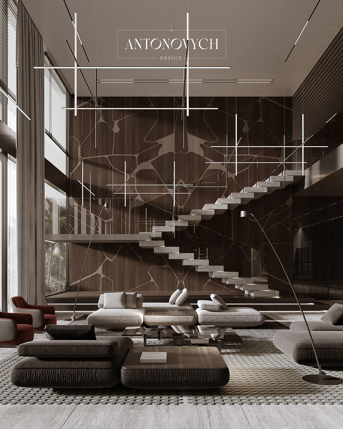Villa interior design  modern visualization architecture design дизайн интерьера визуализация