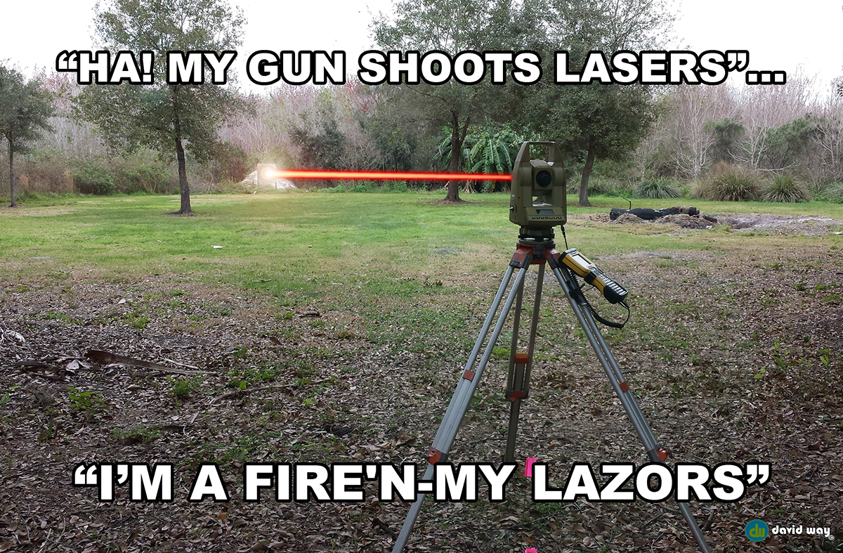laser surveying Meme land Surveying instrument Gun animation  David Way Digital Art  ILLUSTRATION 