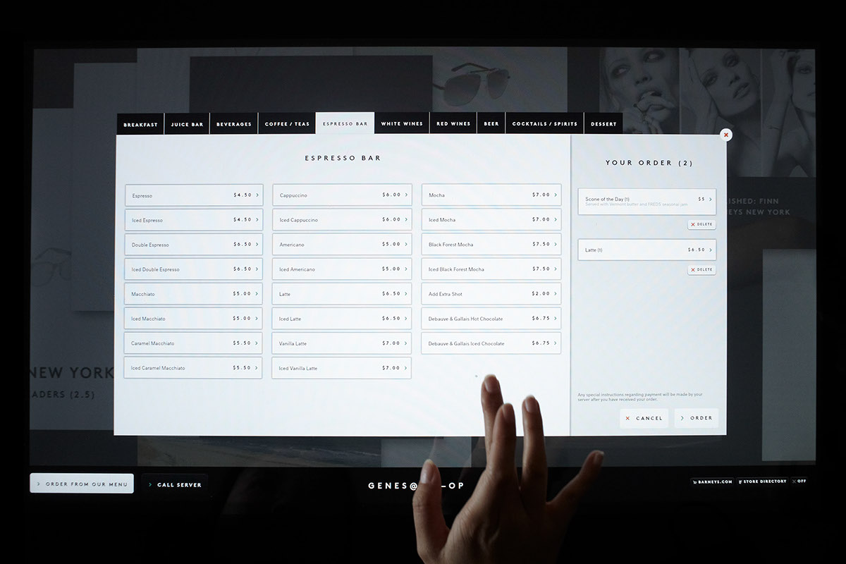 barneys new york Interactive touchscreen
