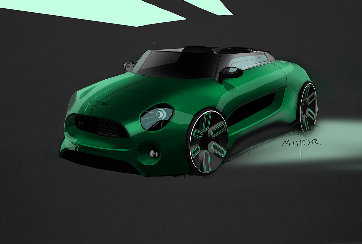 MINI sketch car design Render photoshop automotive   process