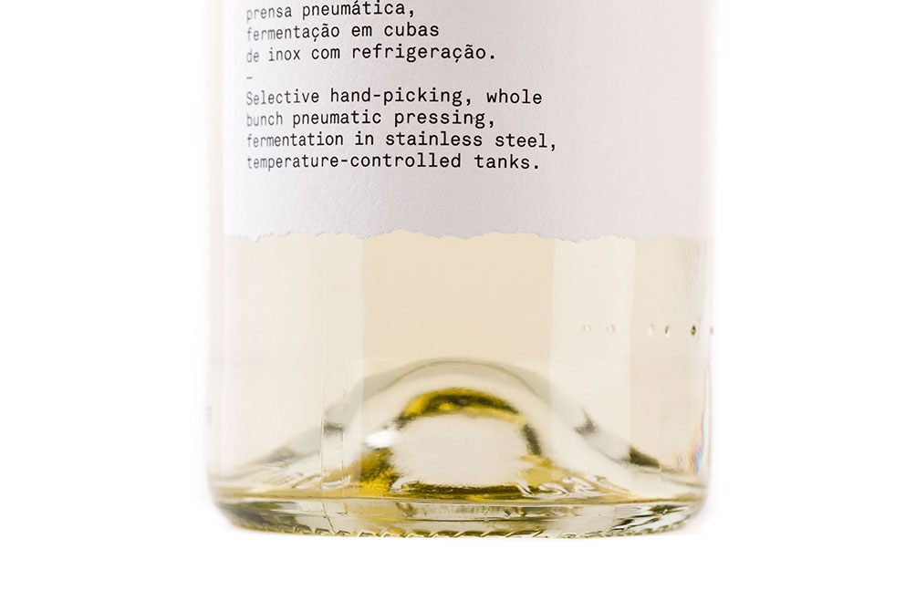 wine test bottle esporão Label simple White