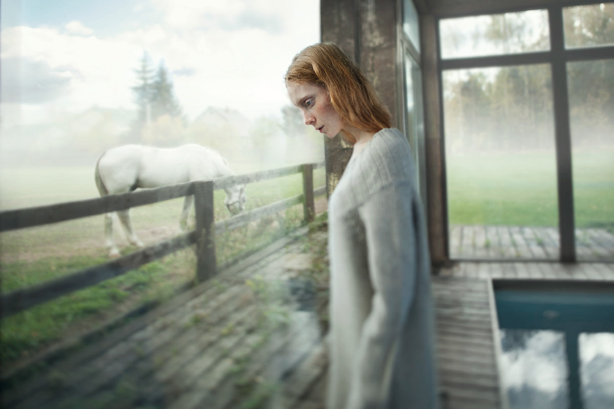 Nature "photography" Style "fashion" model White black girl horse story emotion