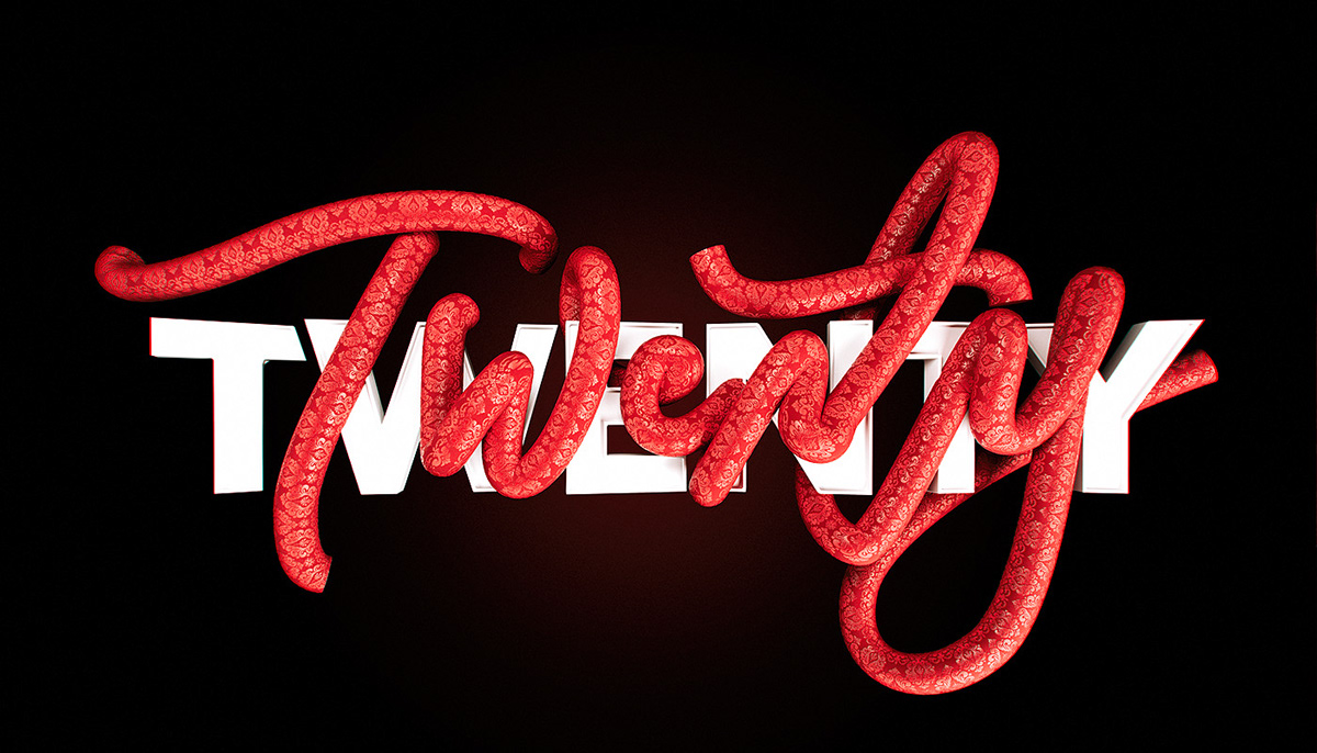 new year 2020 art 3D Type 3D typography 3d art