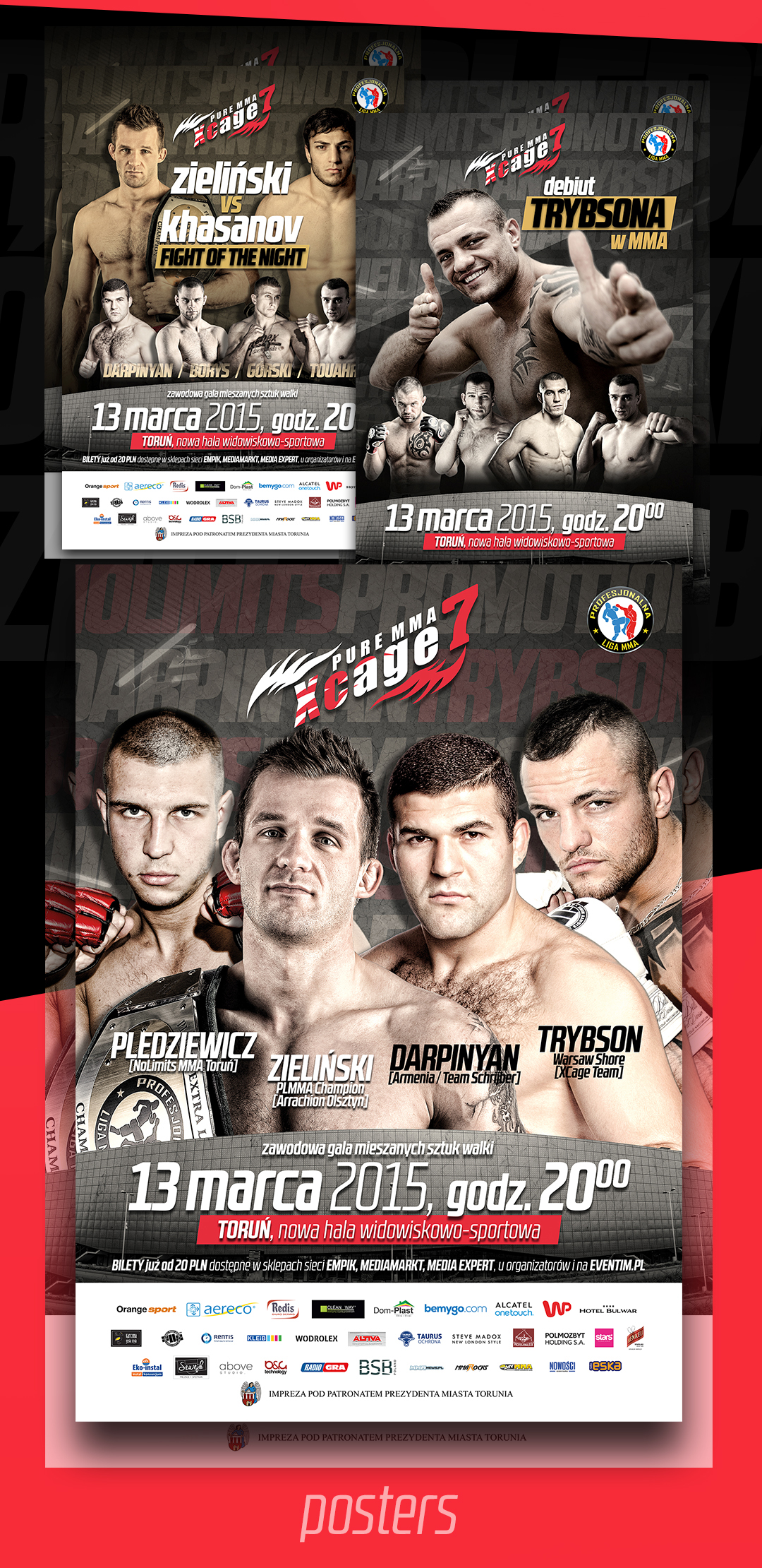 Adobe Portfolio MMA xcage design Torun poland Mixed martial arts poster flyer fightcard promo tickets
