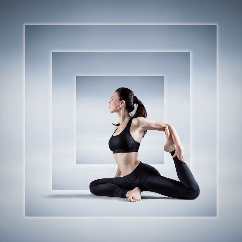Yoga studio lighting woman body athletic