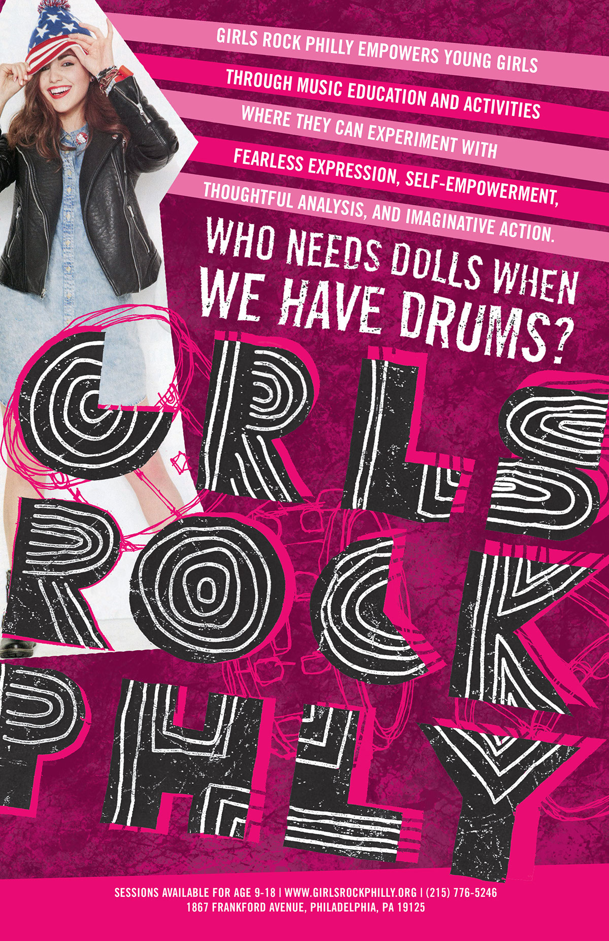 Girls Rock Philly GRP girlsrockphilly campaign ad campaign designforgreatergood DGG adaa_2015 adaa_school philadelphia_university adaa_country united_states adaa_social_impact_design
