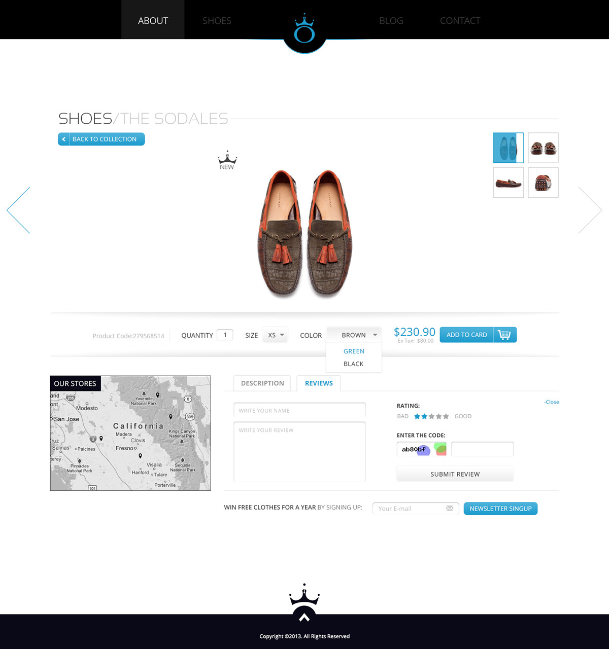 e-commerce psd Website free template Theme commercial buy blue clean modern