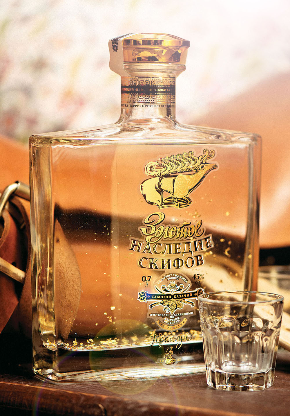 design Cossack golden scythian heritage Moonshine Vodka