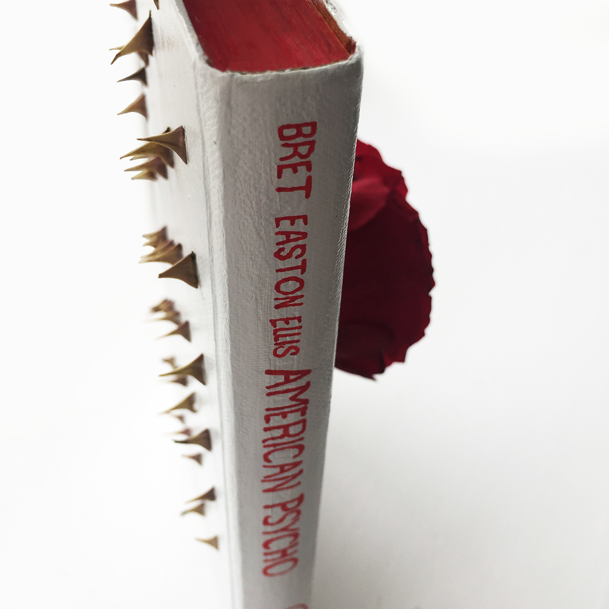 American Psycho book cover craft analog red White rose Thorn Love