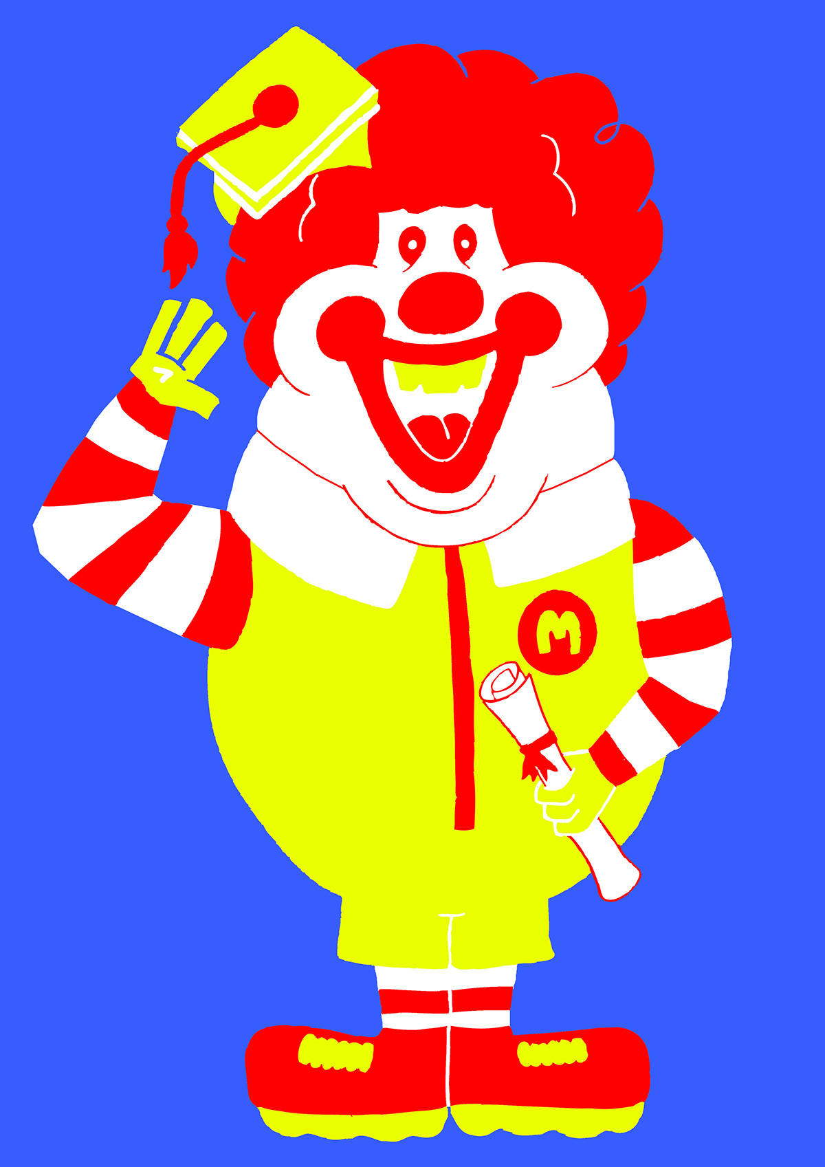 McDonalds america cartoon print Character Food 