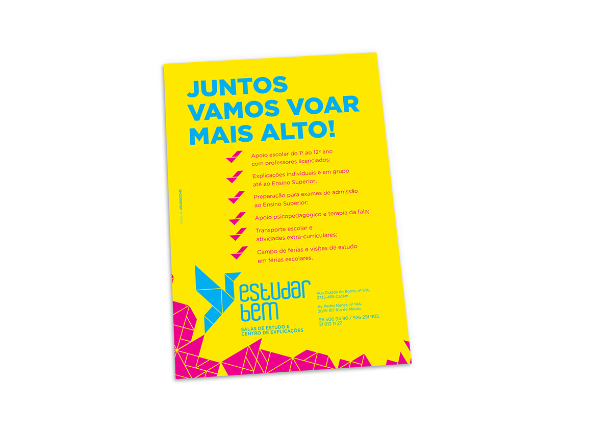 Marta Rocha tangram logo atelier do cais Lisbon CMYK school study flyer card
