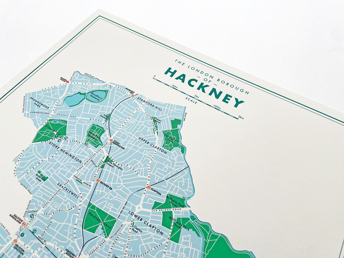 London borough Retro poster map Mapping Futura cartography