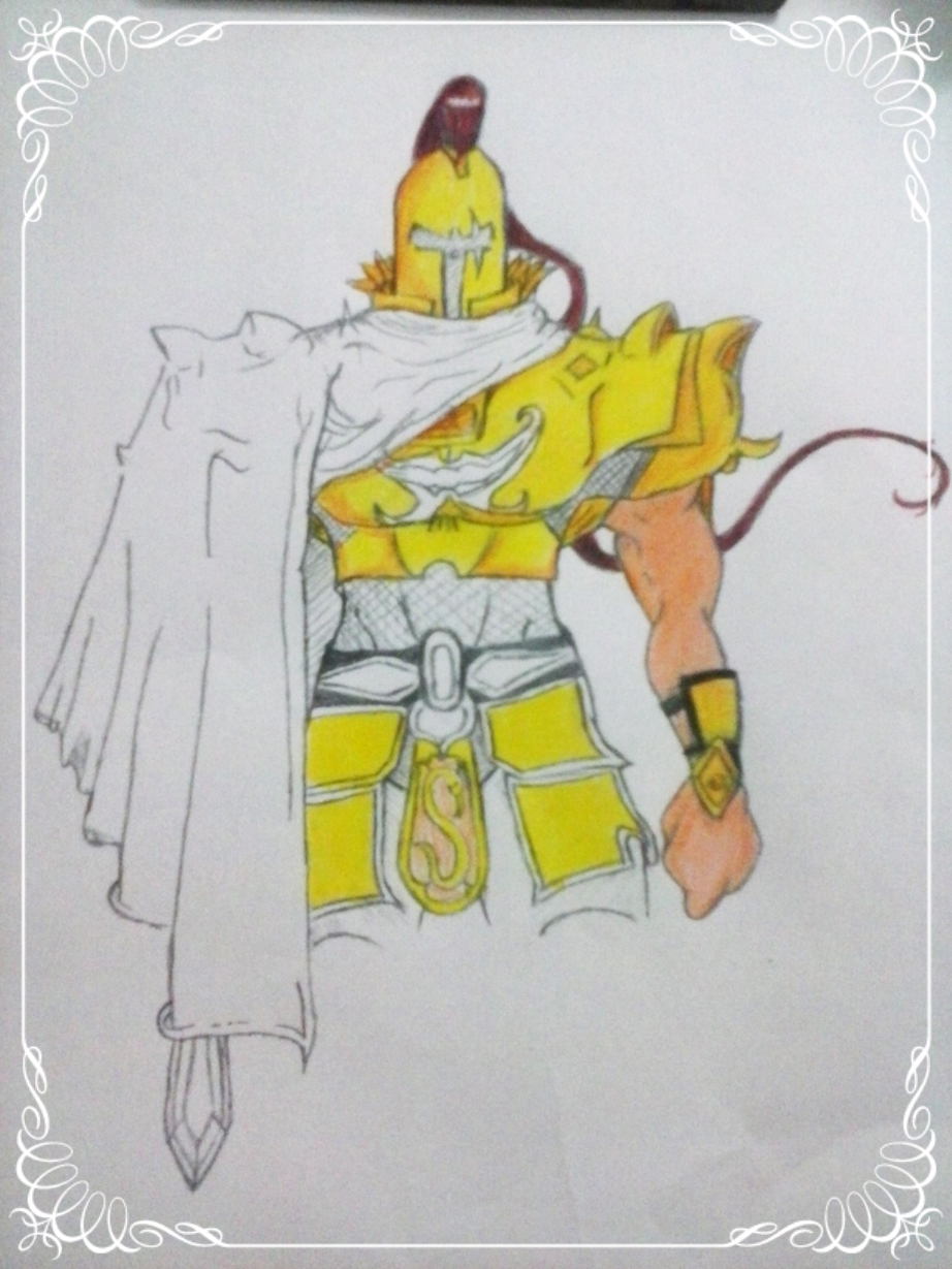 Phanteon Ilustração ilustration drawning desenho guerreiro warriror gold ouro LINDA bonito