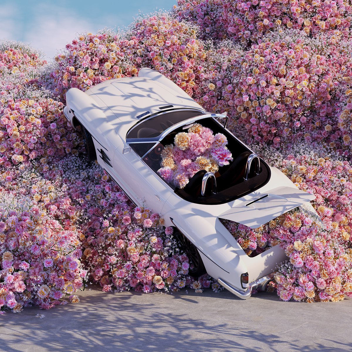 3D car Cars cinema 4d digital flower Flowers Nature octane RoadTrip
