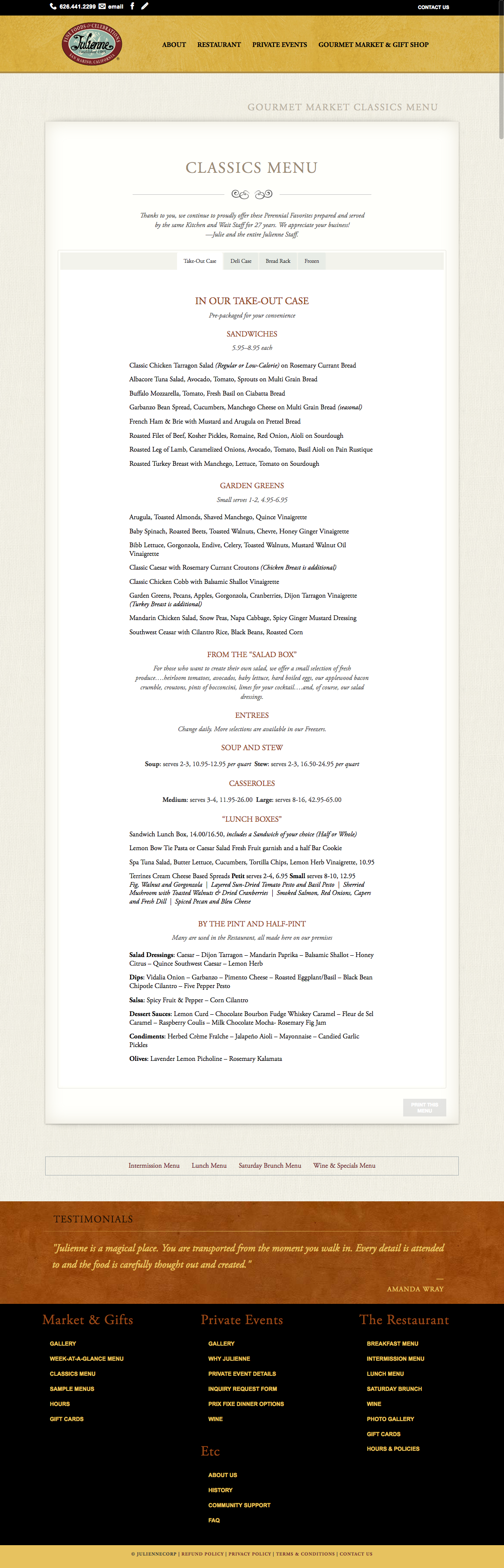 Adobe Portfolio Website restaurant wordpress amanda wray wrayco design wrayco