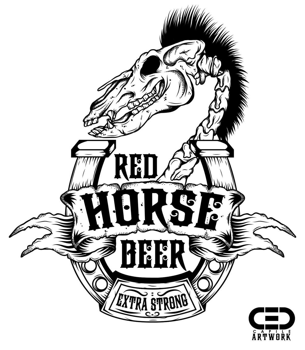 horse beer redhorse skull fanart