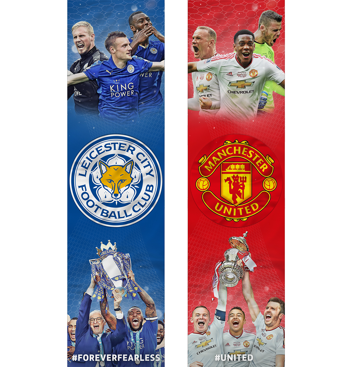 the fa football Manchester United leicester city banners large print community shield Wembley soccer Dynamic