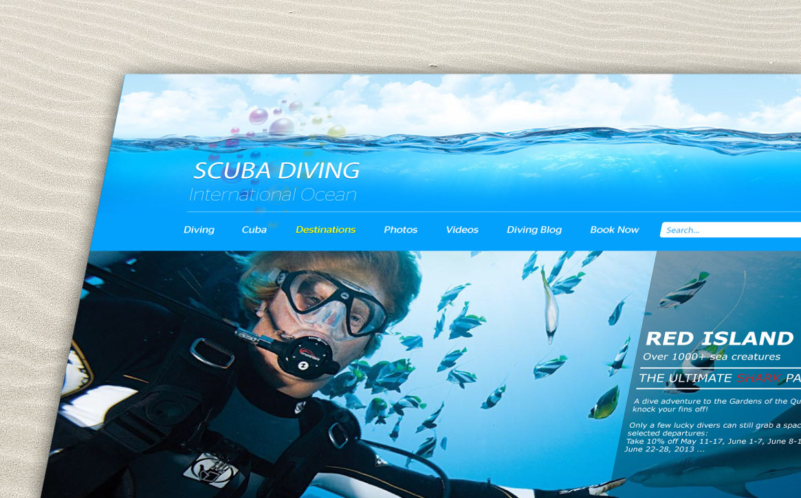 Ocean scuba diving blue