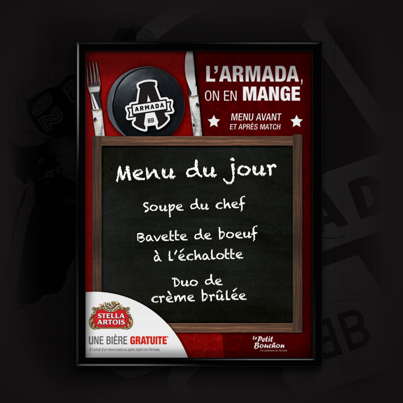 banner design hockey junior LHJMQ   armada blainville Boisbriand flyers menu