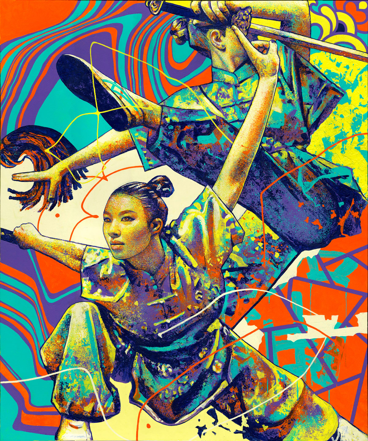 animation  Exhibition Design  fine art gallery ILLUSTRATION  kung fu Martial Arts painting   poster wushu