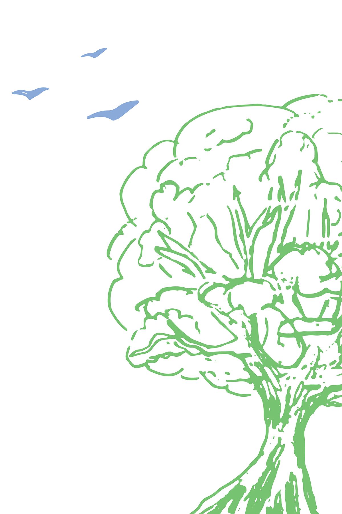 freedom birds minimal Nature Tree  line-drawing simple colour