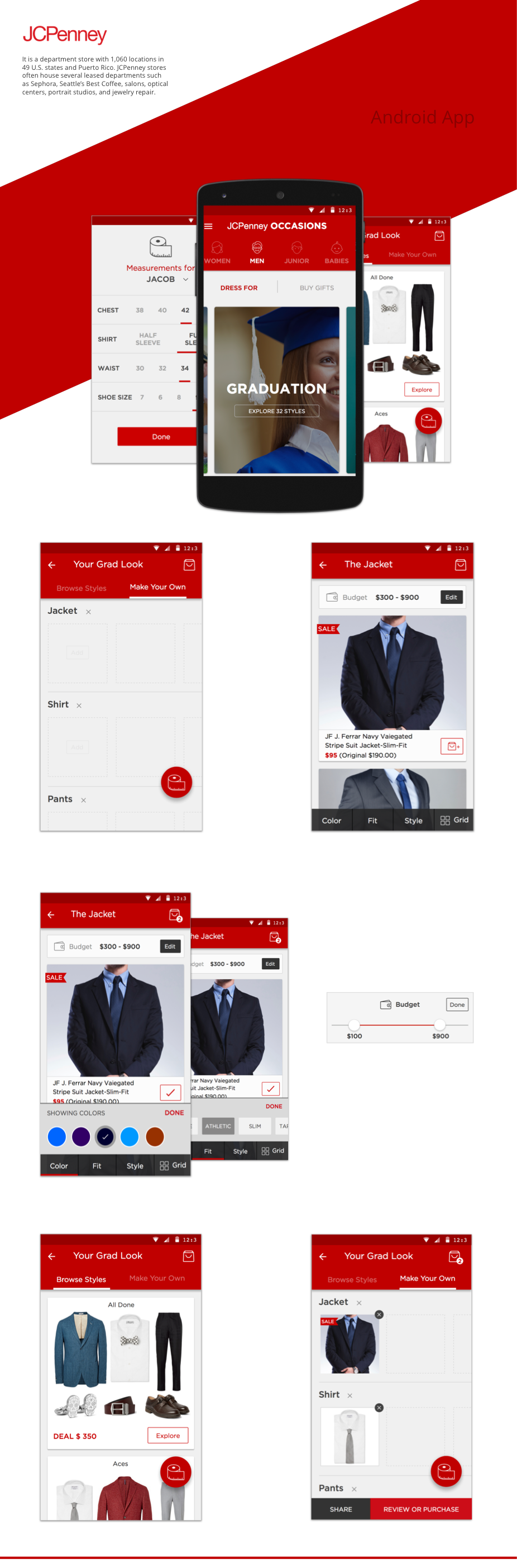 UI ux Android App Mobile app JcPenney sketch interactions