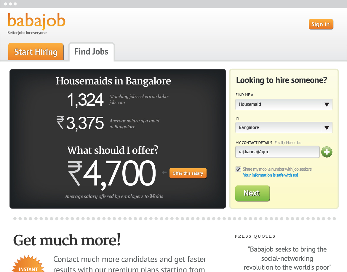 babajob employers job seekers India