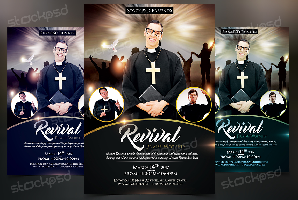 Revival - Free Church & Pastor PSD Flyer Template on Behance Within Free Church Flyer Templates Download