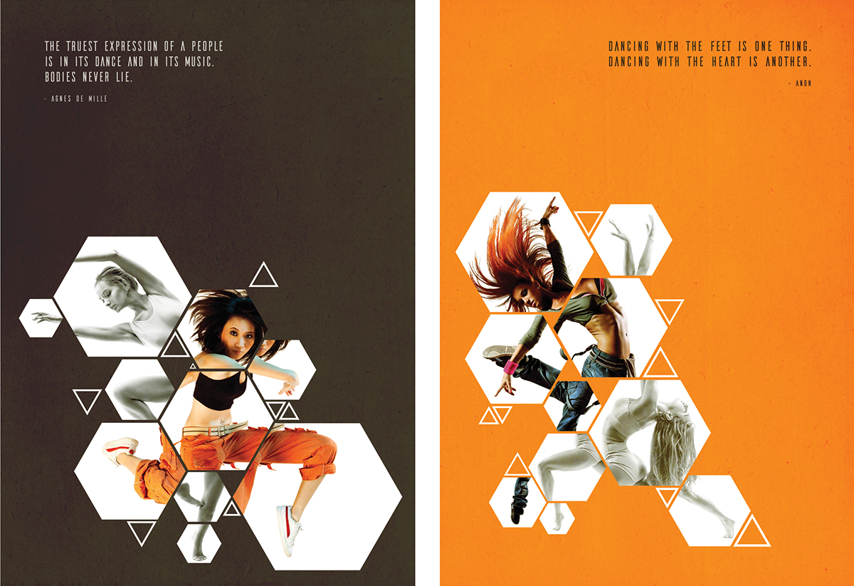 dancing posters design print geometric