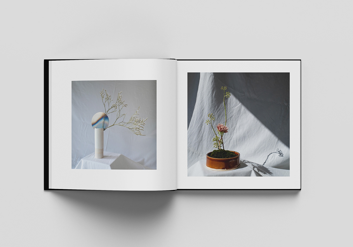 book botanical ceramic floral Flowers handmade ikebana Pottery product design 