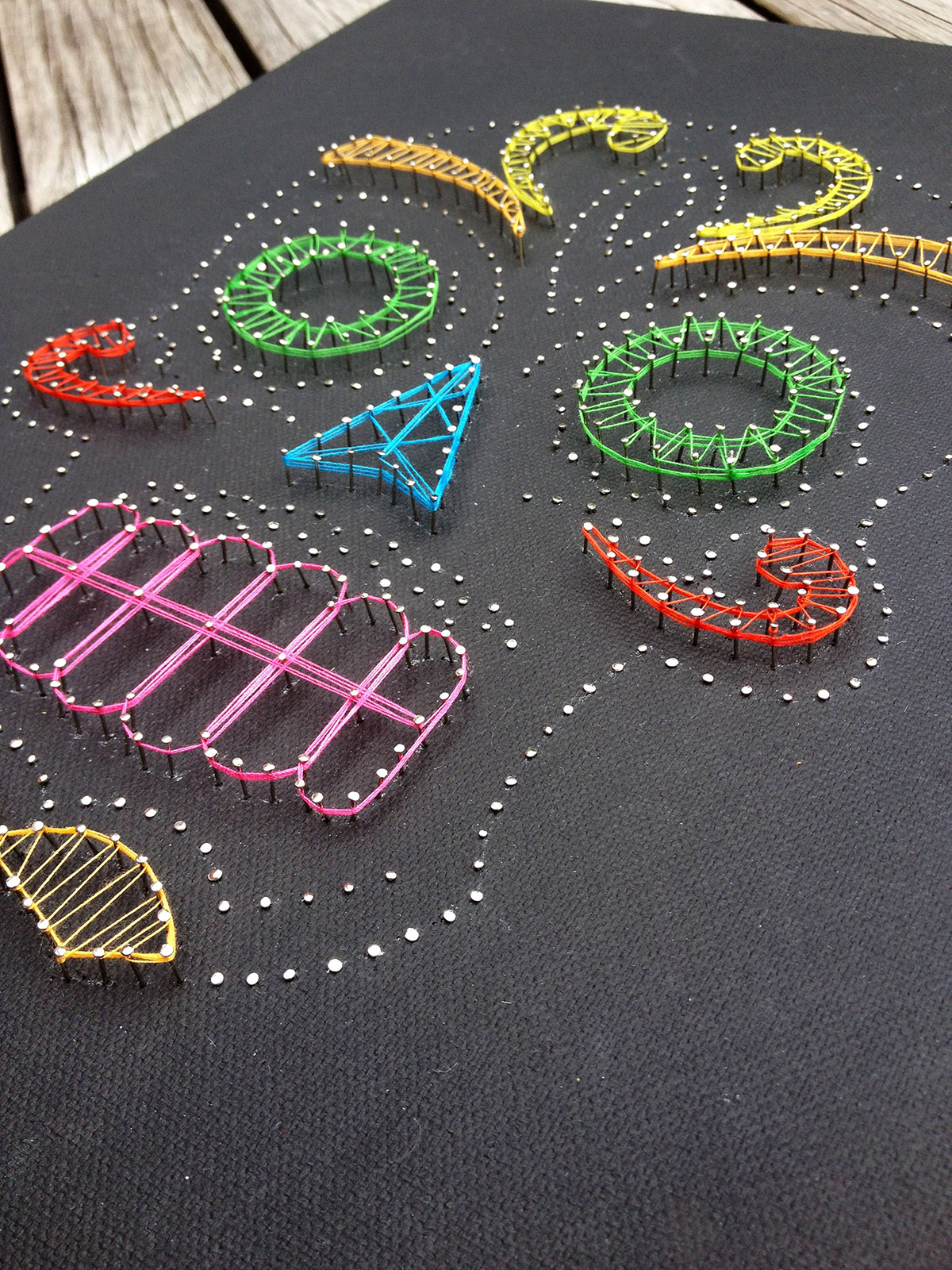 pin art art design string pins sugar skull Colourful 