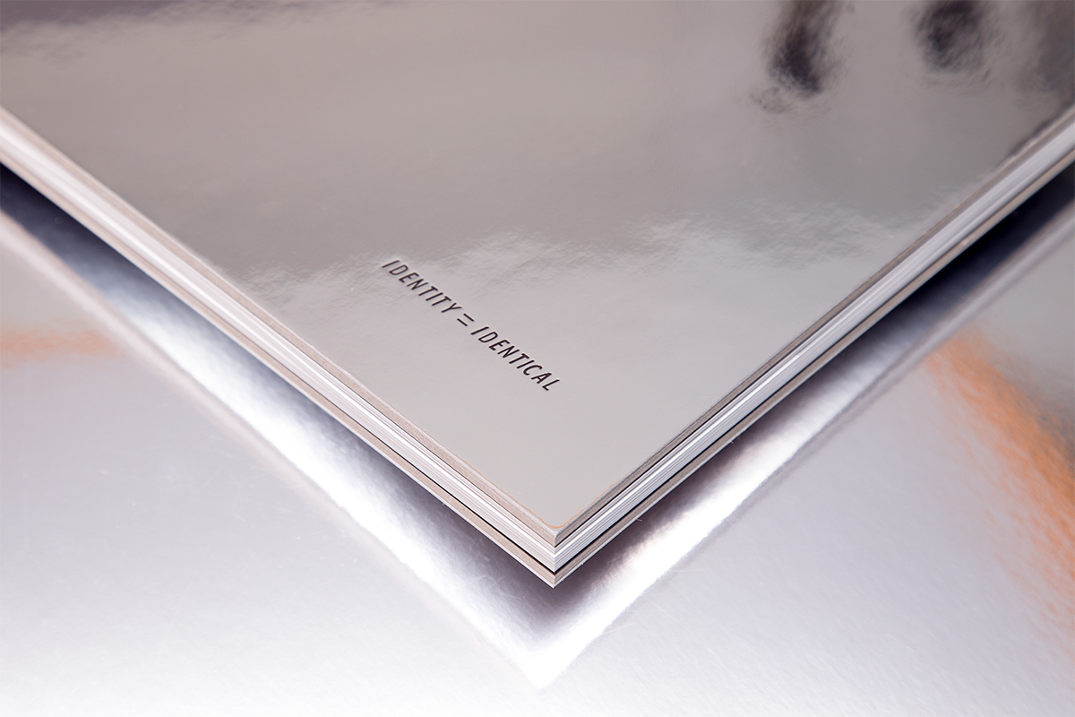 silver reflection mirror identity identical book book design Layout b&w black and white minimal bold thesis Dissertation