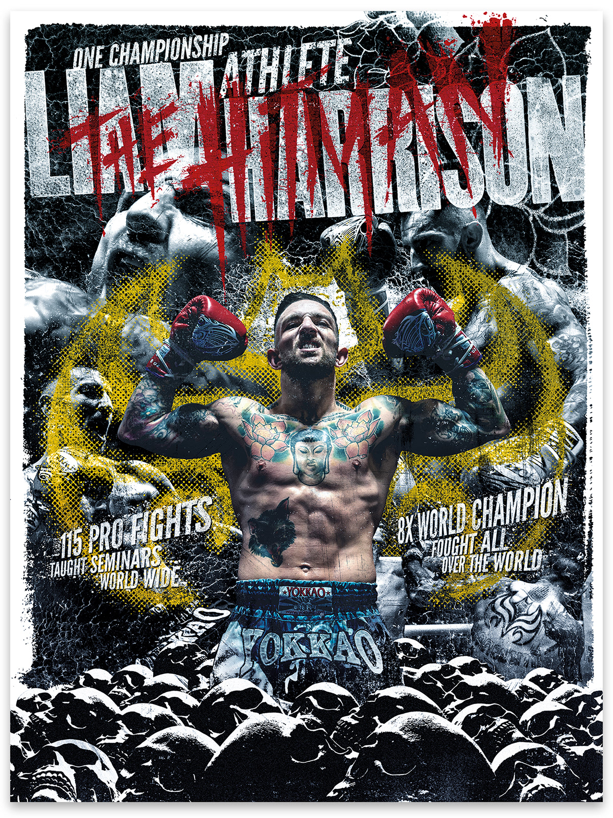 Adobe Portfolio digital illustration kickboxing liam harrison muay thai photoshop thai boxing