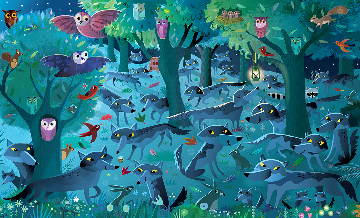 Gareth Lucas usborne Look & Find nightime nocturnal animals activity book Children's Publishing Character children's book animal