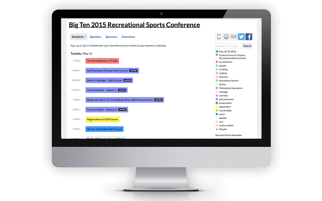 Adobe Portfolio Big Ten Conference save the date invite rec sports purdue