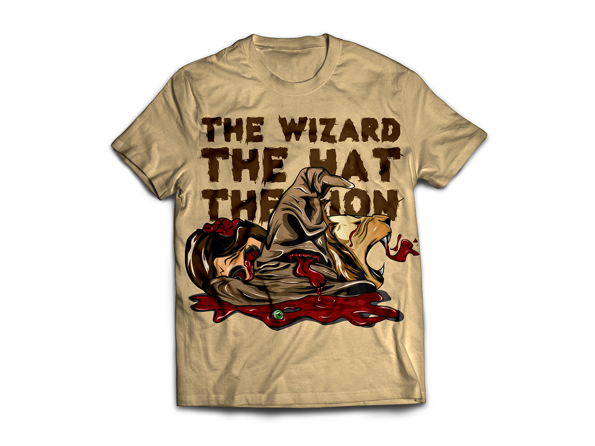 vector harry potter Sorting Hat Gryffindor gore Halloween Illustrator lion blood hp