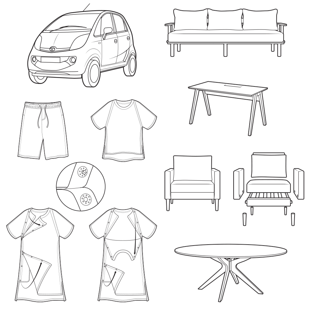 redesign editorial furniture industrial design  technical illustration graphic illustration