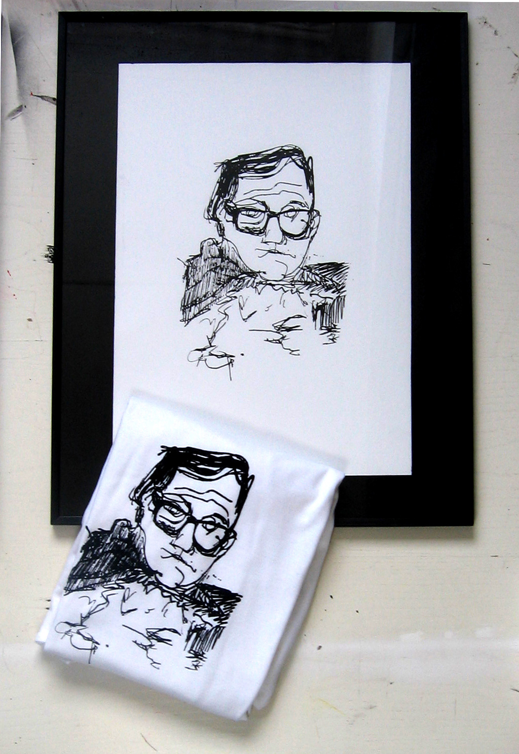 pub  sketch  draw  drawing  silk screening  textile  art  pen  ink  portrait black white