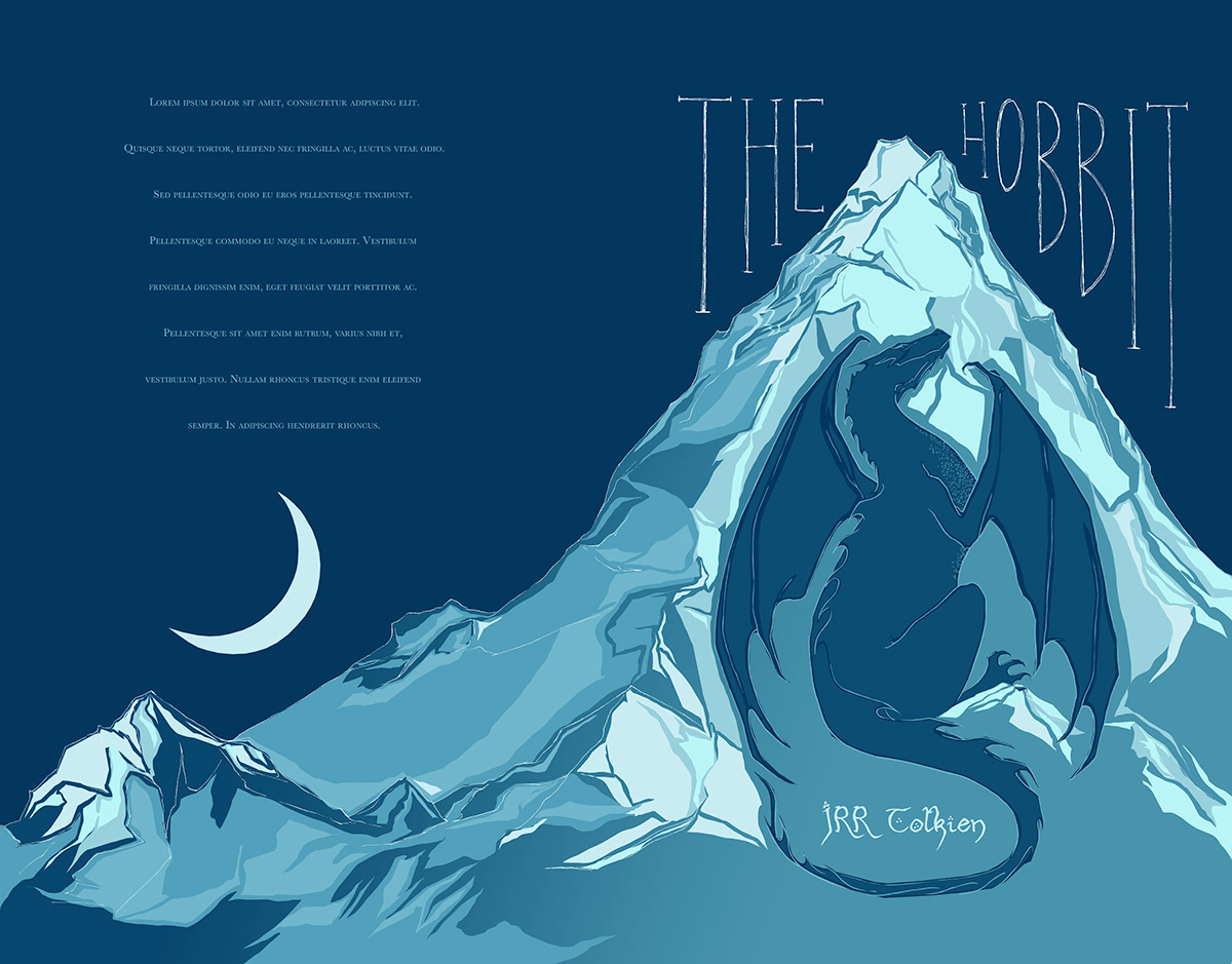 the Hobbit book cover design dragon jrr tolkien