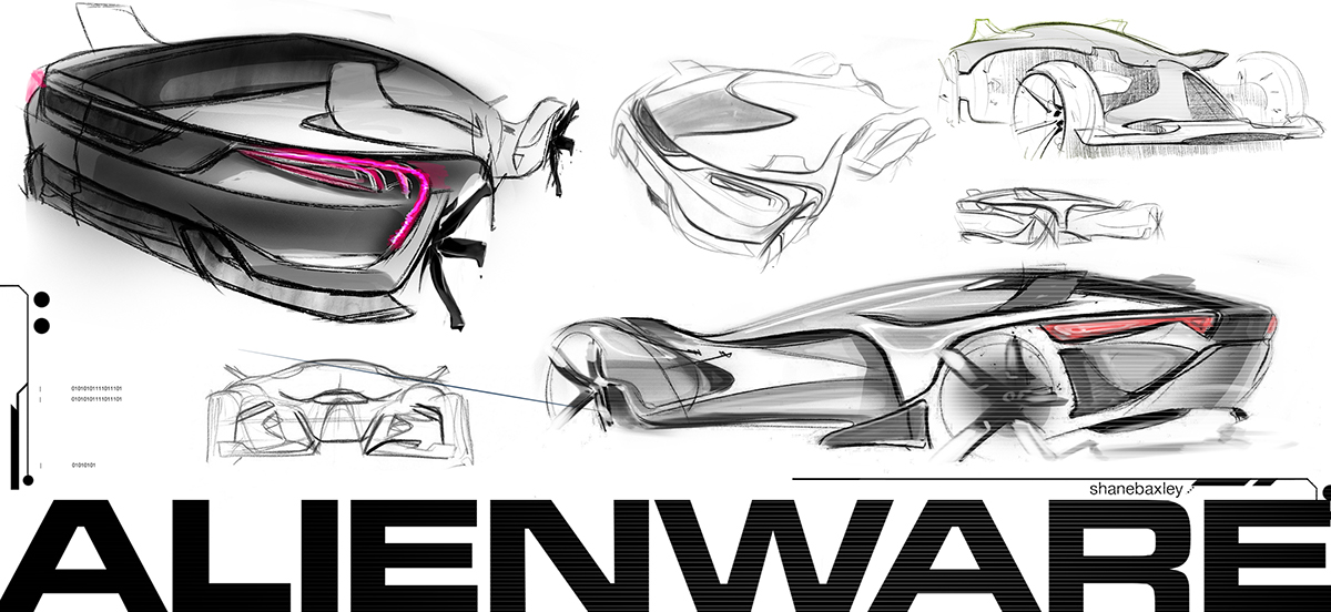 alienware racecar concept car concept art car design shane baxley