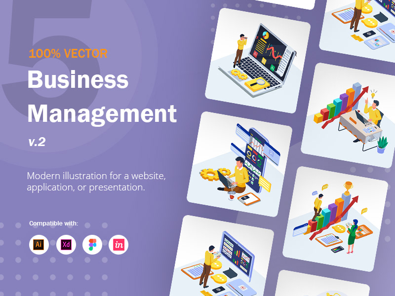 Business Management Illustration Concept v2