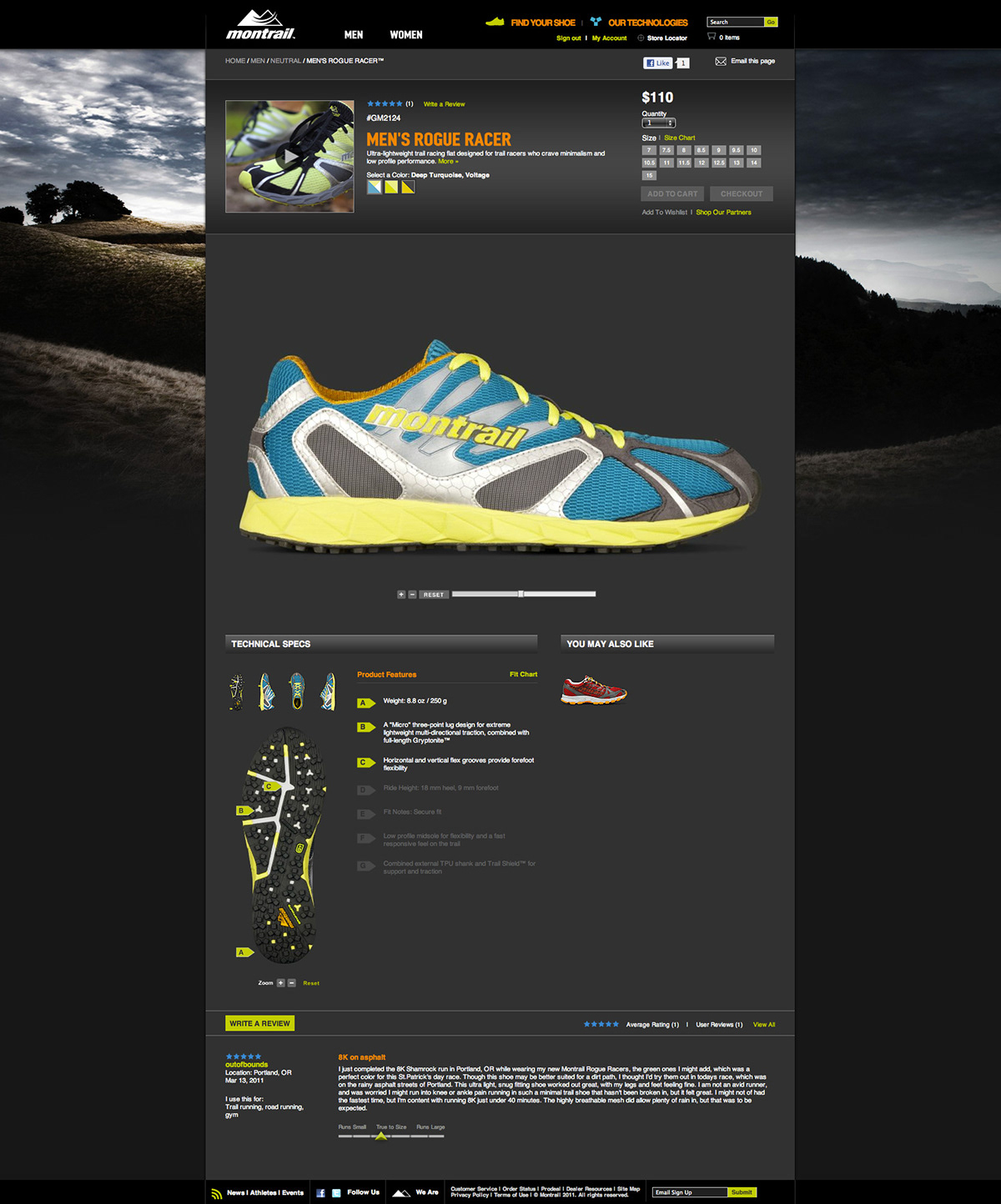 montrail ultra running website redesign footwear e-commerce