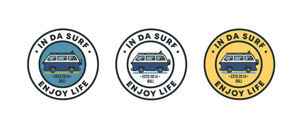 Bali logo Bali surfing design bali stamp logo Surf surf camp logo surfing surfing logo design Van logo Volkswagen van