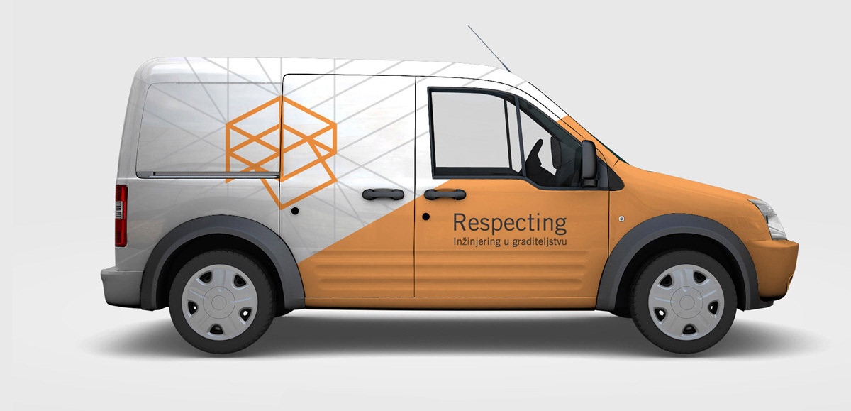 construction logo Respect-ing osijek visual ID