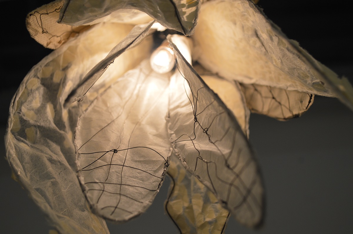 light sculpture Insects Lamp Moth Wings paper wire lighting