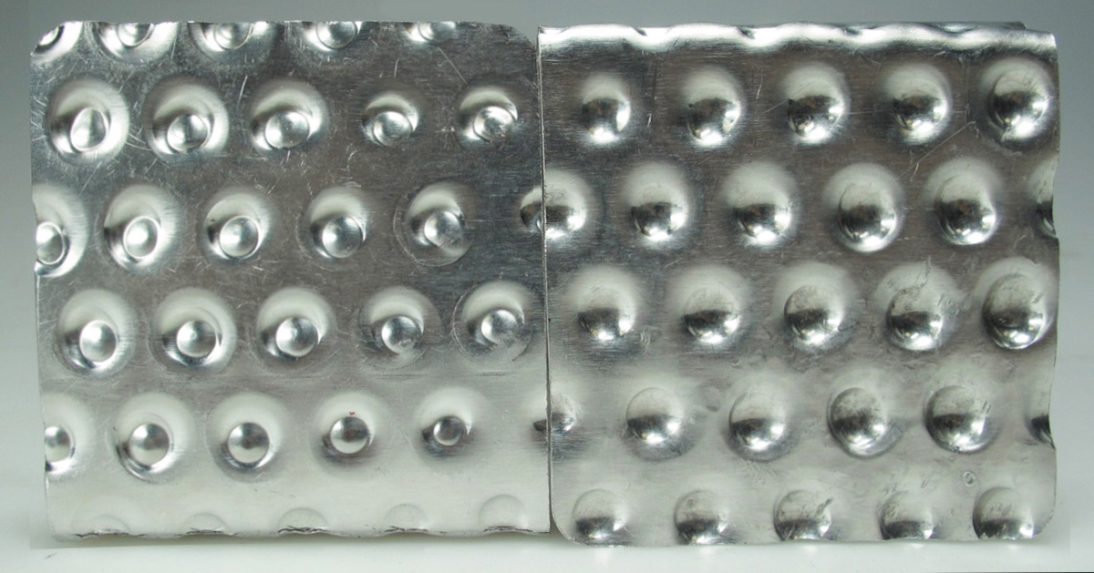 aluminum cube ball bearings texture DIMPLES