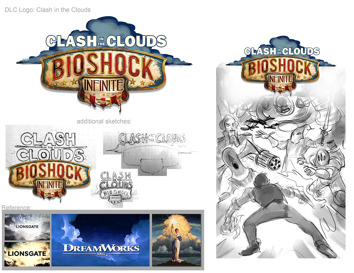 bioshock infinite video game Clash in the clouds DLC logo BioShock marquee lights