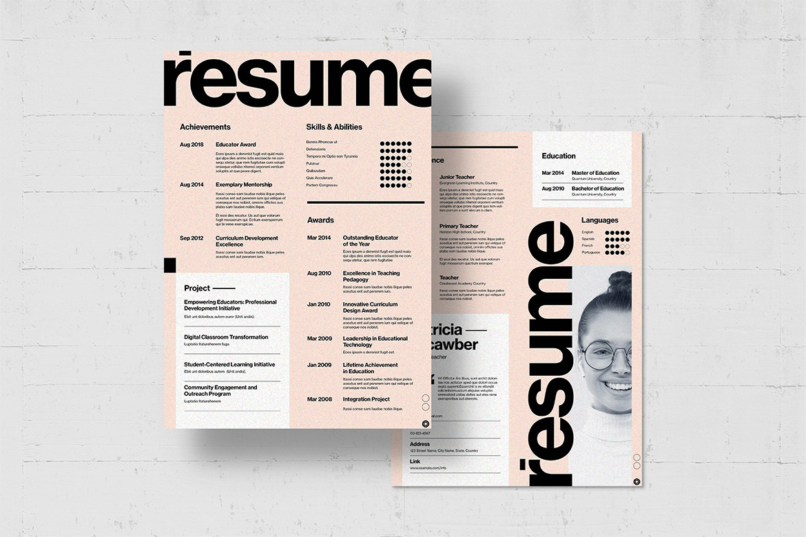 modern Resume CV template curriculum Vitae job application career Employment