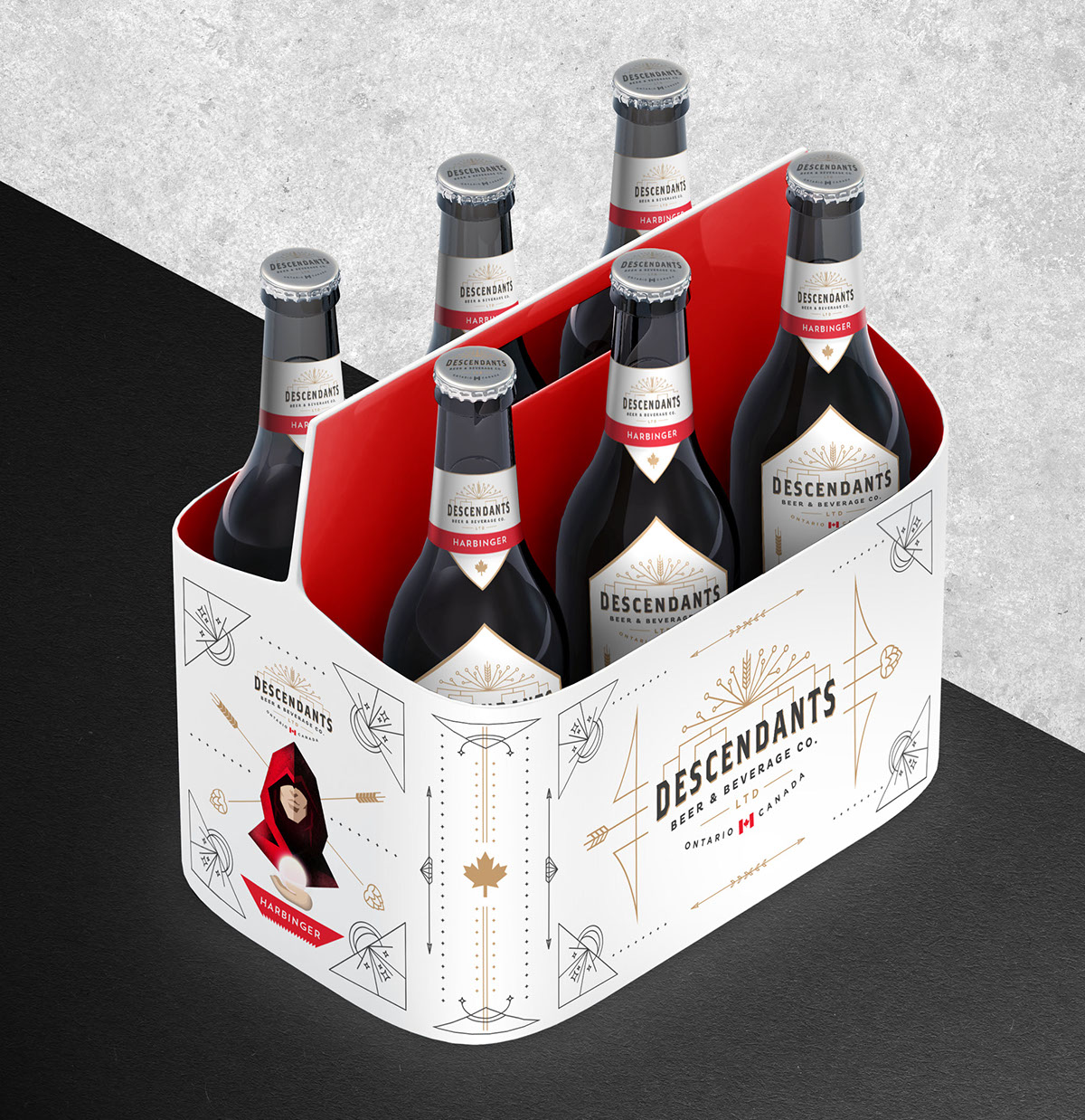 Adobe Portfolio descendants beer brewing Label Harbinger Character red geometric